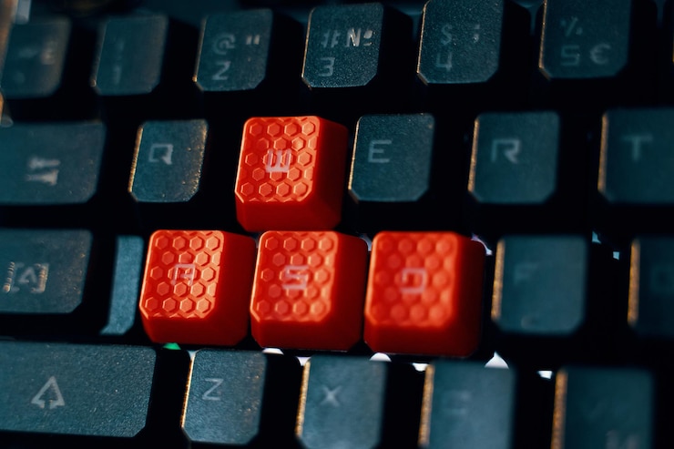 Photo full frame shot of computer keyboard