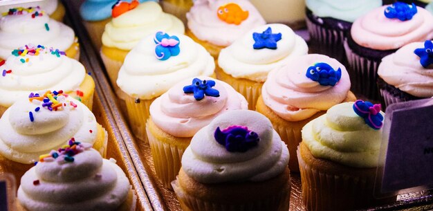 Full frame shot of cupcakes