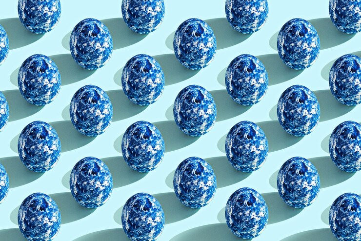 Photo full frame shot of easter eggs on table