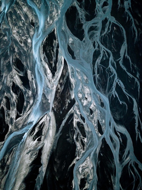 Full frame shot of flowing water at night