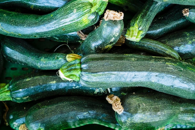 Полный кадр свежих zucchinis