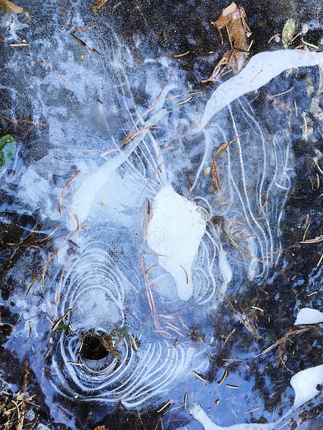 Photo full frame shot of frozen lake