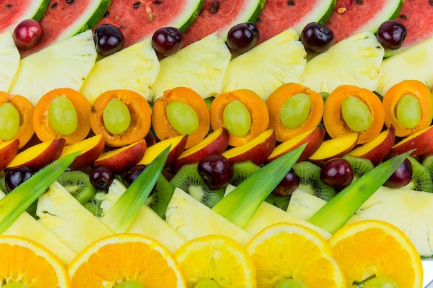 Photo full frame shot of fruit salad in plate