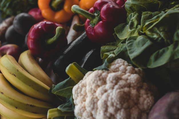 Photo full frame shot of fruits and vegetables