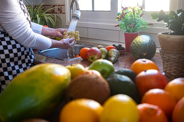 Foto fotografia completa di frutta