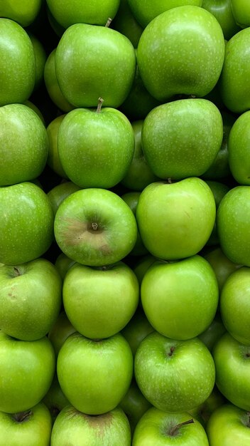 Full frame shot of granny smith apples