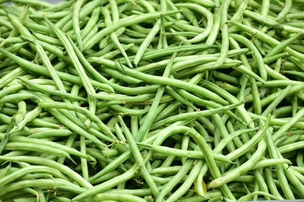 Photo full frame shot of green beans for sale at market