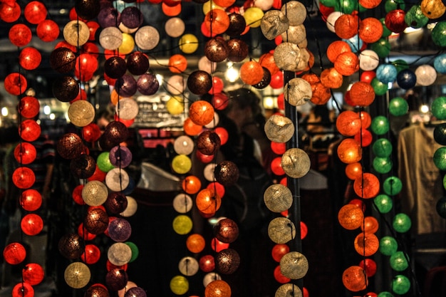 Photo full frame shot of illuminated christmas lights