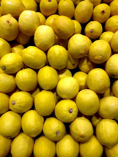 Full frame shot of lemons for sale in market