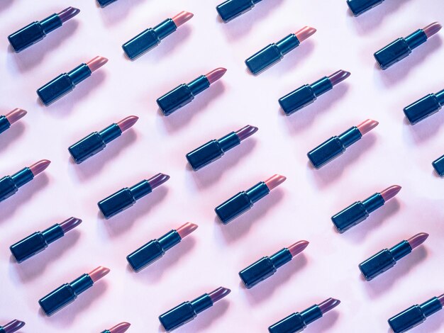 Full frame shot of lipsticks on table