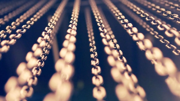 Full frame shot of metallic chains