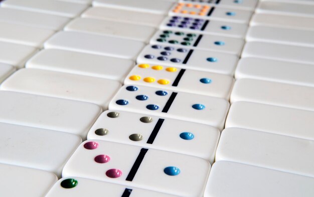 Photo full frame shot of multi colored domino