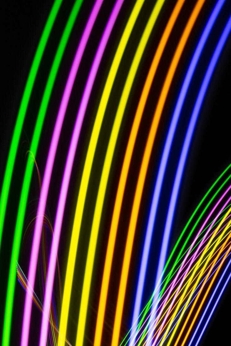 Photo full frame shot of multi colored light trails