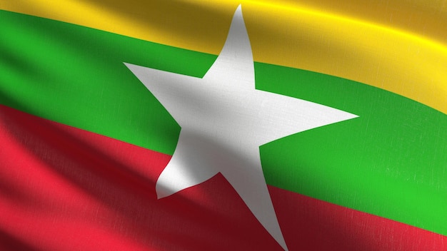 full frame shot of myanmar flag