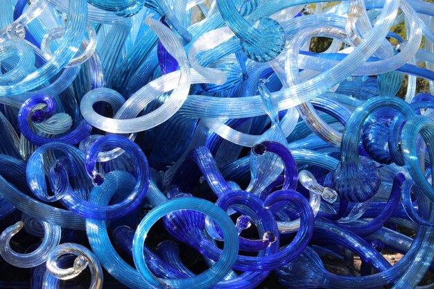 Фото Полный кадр синих пластиковых труб