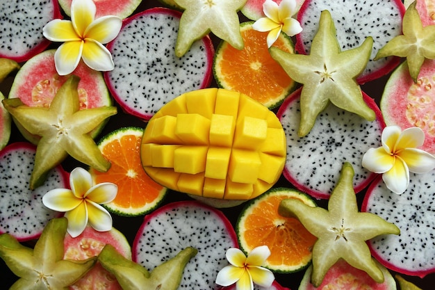 Фото Полный кадр различных фруктов