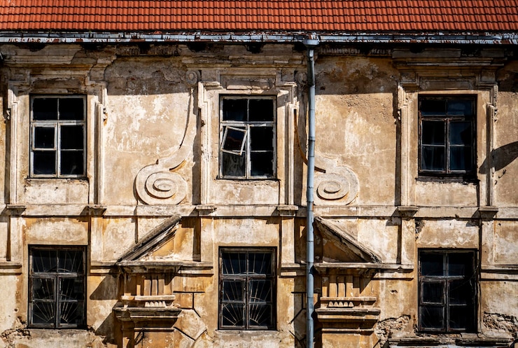 Photo full frame shot of old building