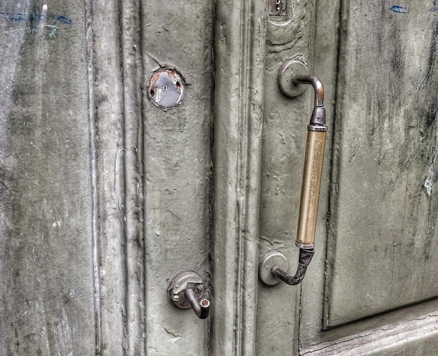 Full frame shot of old house door