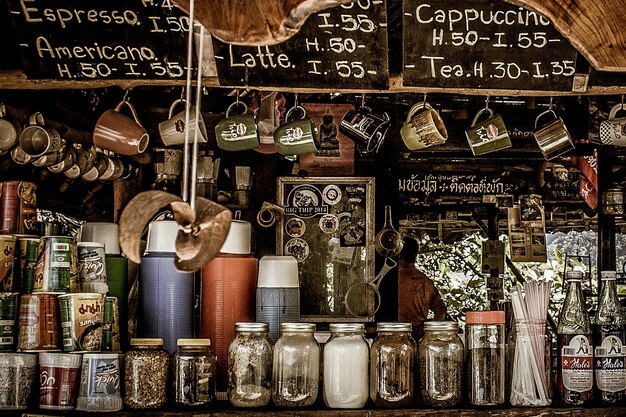 Full frame shot of old objects