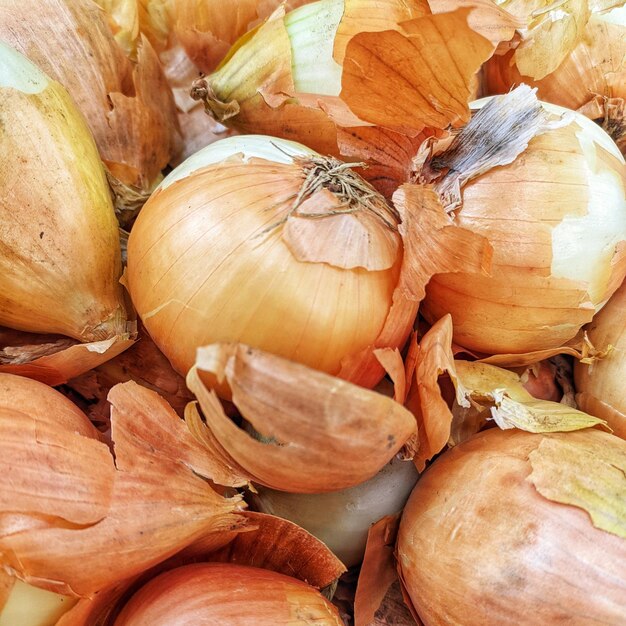 Full frame shot of onions for sale