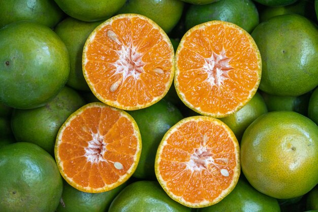 Full frame shot of oranges for sale at market