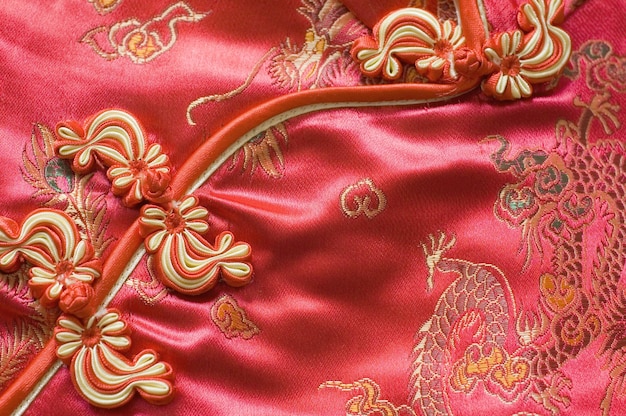 Photo full frame shot of patterned red fabric