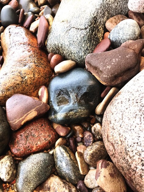 Photo full frame shot of pebbles on beach