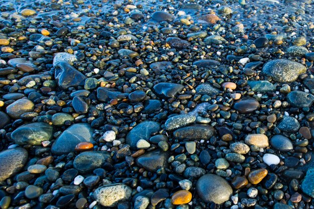 Photo full frame shot of pebbles at beach