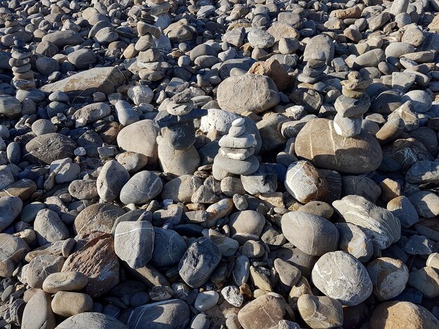 Full frame shot of pebbles on beach