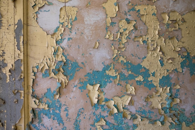 full frame shot of peeled wall