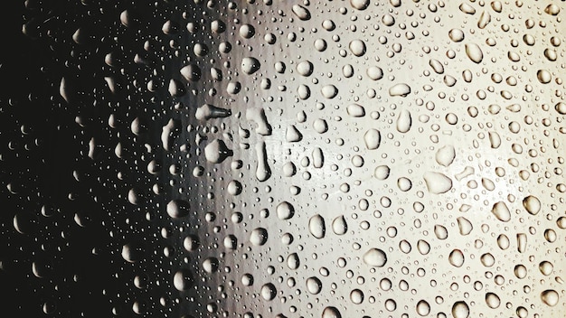 Full frame shot of rain drop on glass