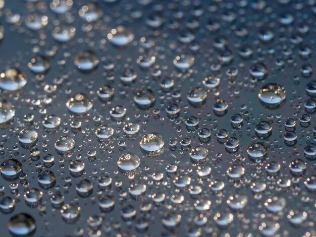 Full frame shot of raindrops on glass window