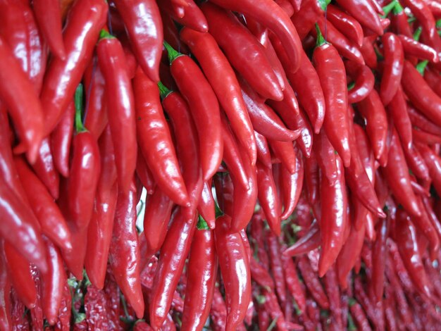 Full frame shot of red chili peppers