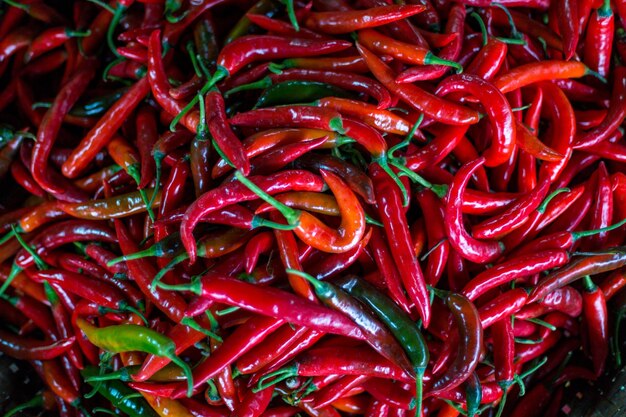 Full frame shot of red chili peppers