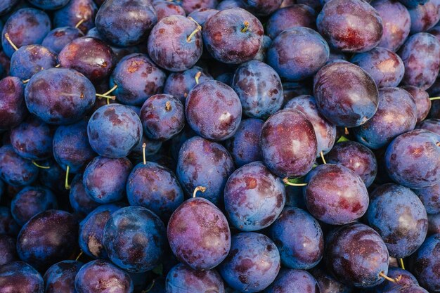 Full frame shot of red grapes in market for sale