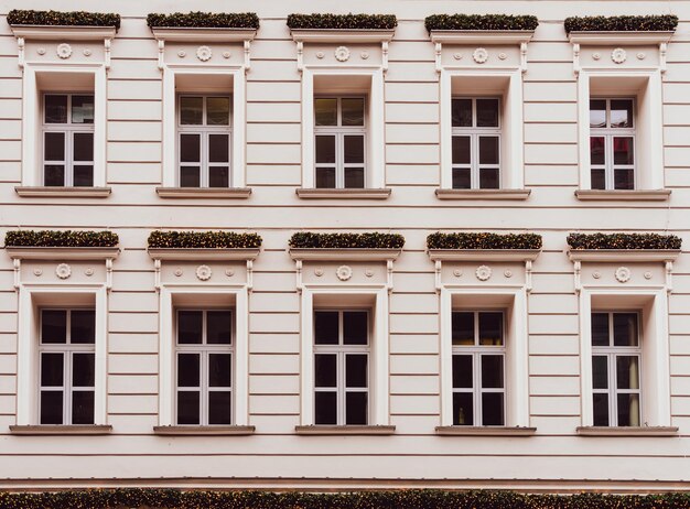 Foto fotografia completa di un edificio residenziale