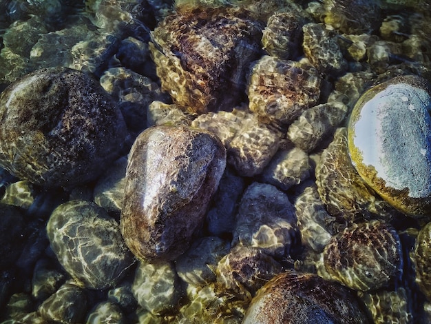 Foto fotografia completa delle rocce nel fiume