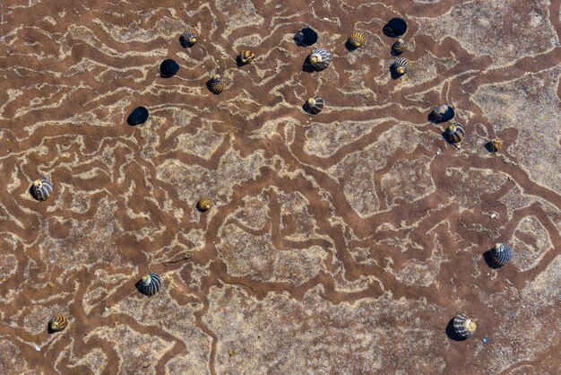 Full frame shot of rocks on sand