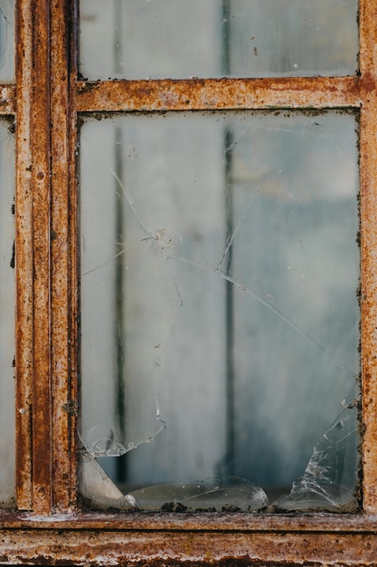 Full frame shot of rusty metal window