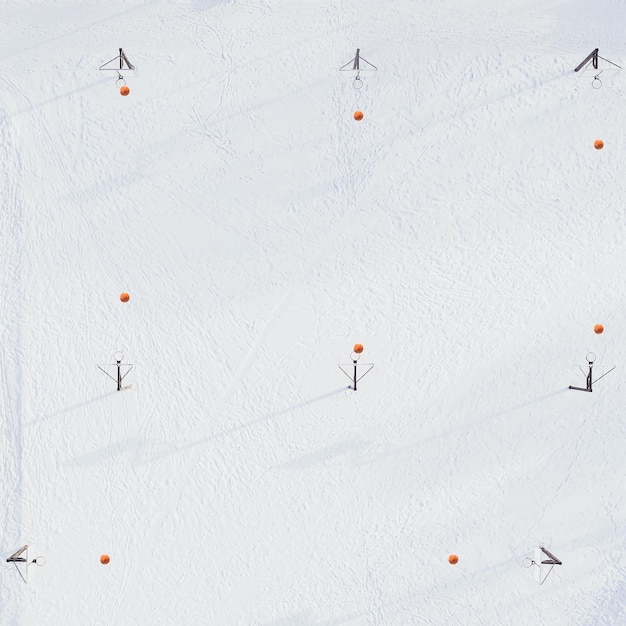 Foto fotografia completa di un campo coperto di neve