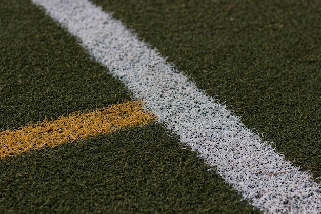 Foto fotografia completa di un campo da calcio