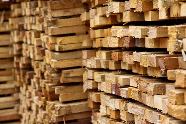 Photo full frame shot of stack of firewood