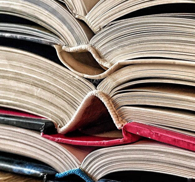 Full frame shot of stacked books