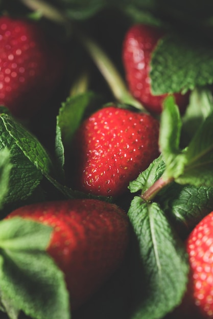 Photo full frame shot of strawberries