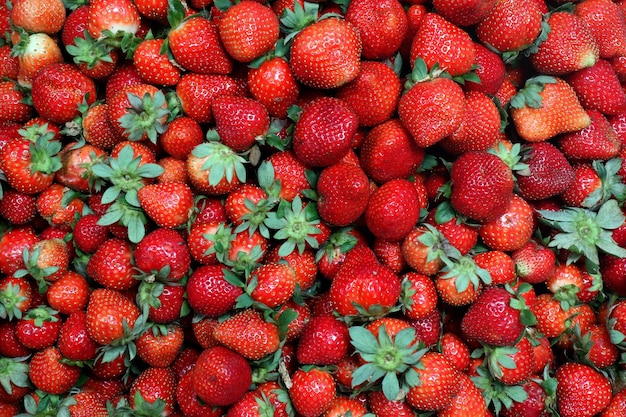 Photo full frame shot of strawberries