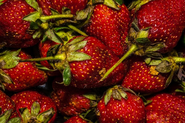 full frame shot of strawberries