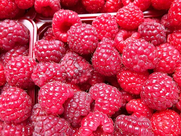 Photo full frame shot of strawberries