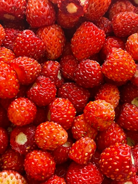 Photo full frame shot of strawberries