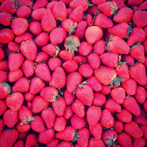 Photo full frame shot of strawberries