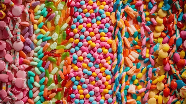 Full frame shot of various colorful candies